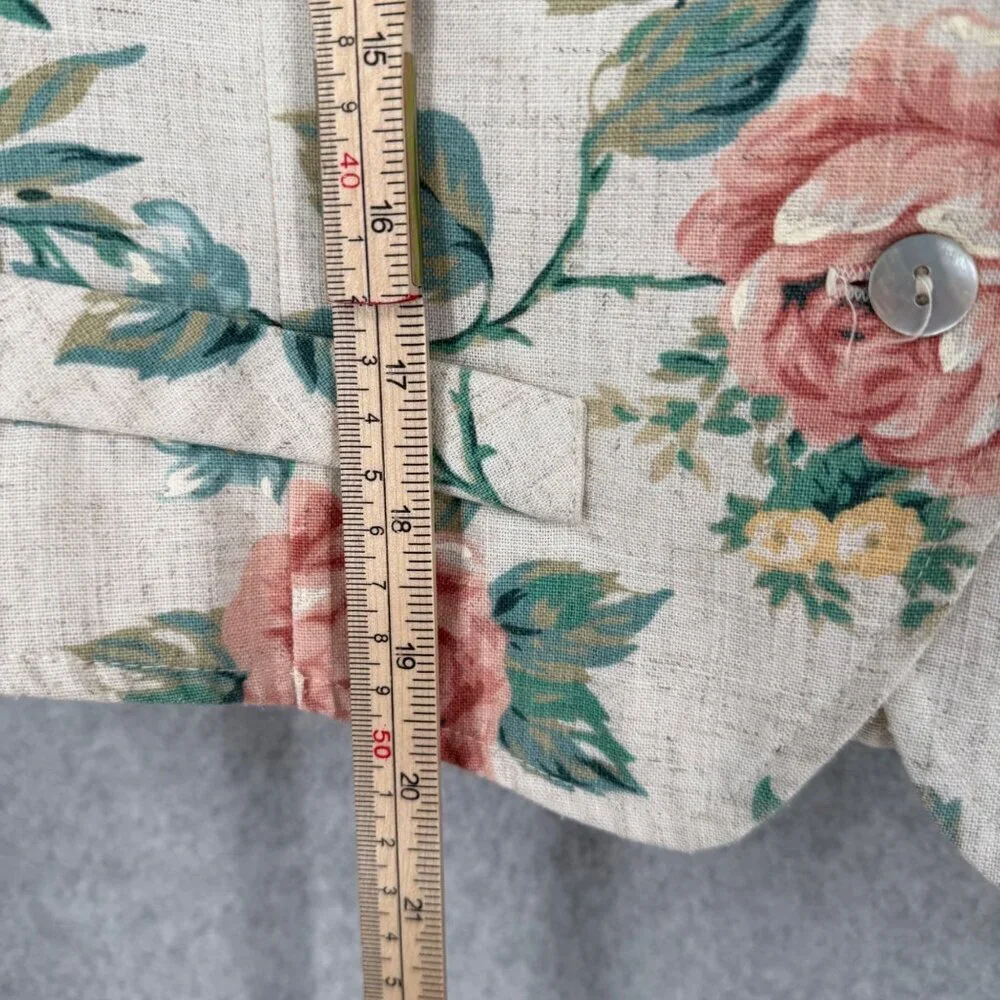 Koret Womens VTG Floral Button Front Vest Size 12 Petite Boho Chic Cabin Cottage